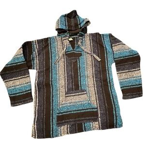 Baja Hoodie Surfer Skater‎ Pullover Top Black Blue Grey Adult XL Travel Vacation